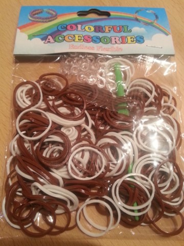 Loom Bands bruin/wit