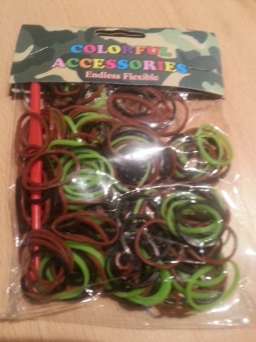 Loom Bands Army Camouflage kleur bruin/zwart/groen