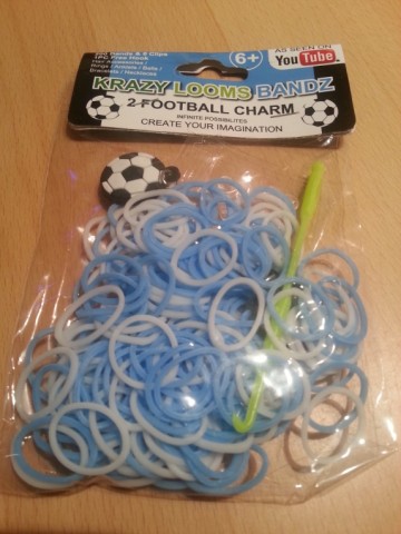 Loom Bands uni lichtblauw/wit