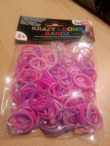 Loom Bands paars/roze/wit