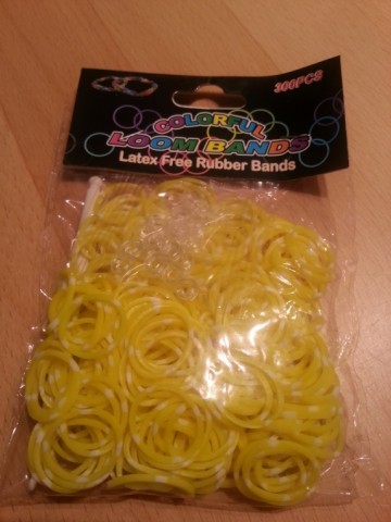 Loom Bands geel/wit gestreept
