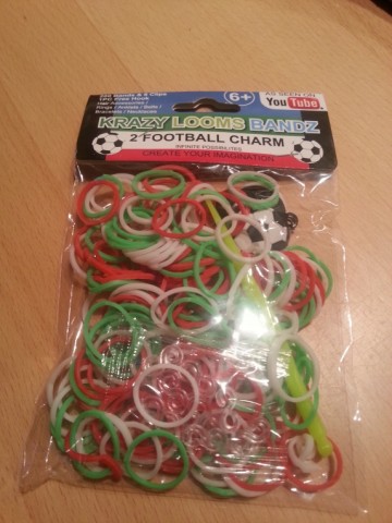 Loom Bands uni rood/groen/wit