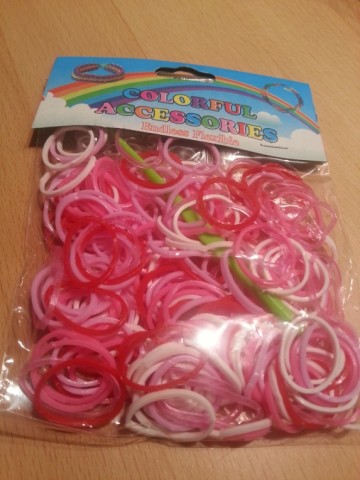 Loom Bands rood/wit/roze