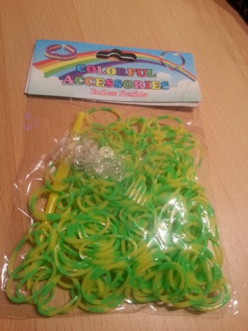 Loom Bands geel/groen gestreept