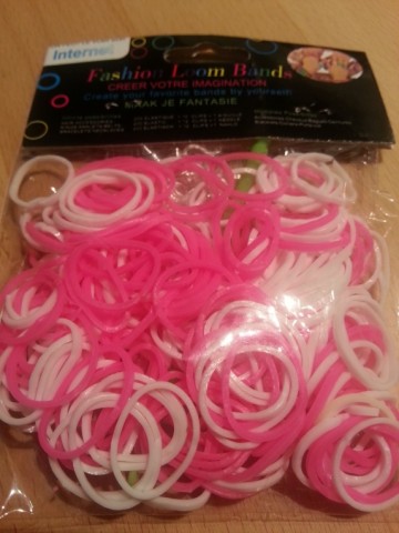 Loom Bands uni roze/wit