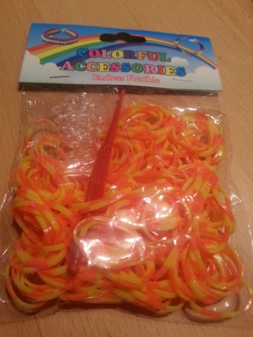 Loom Bands geel/oranje gestreept