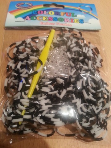 Loom Bands zwart/wit gestreept