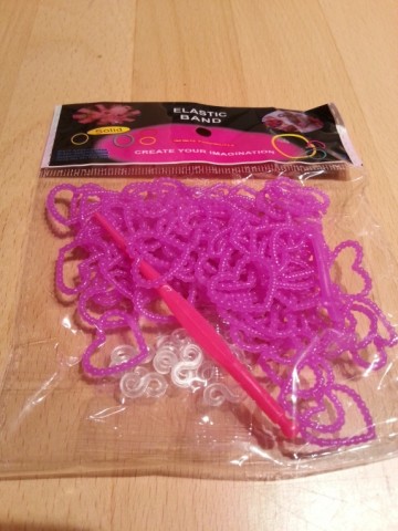 Pearl bands hartjes paars