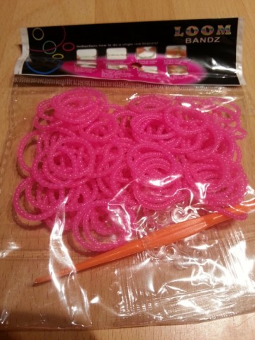 Pearl bands donker roze