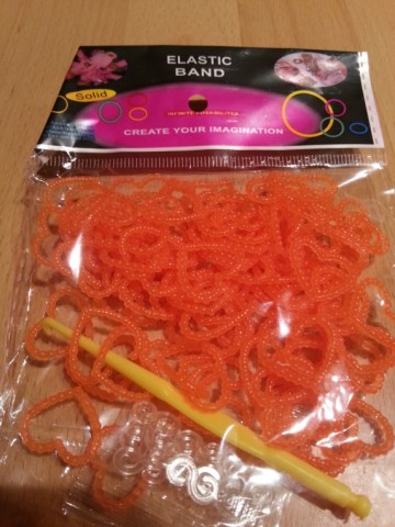Pearl bands hartjes oranje