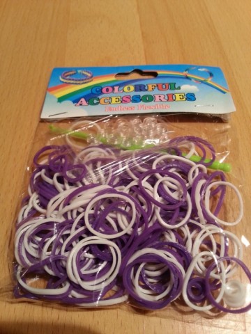 Loom Bands paars/wit